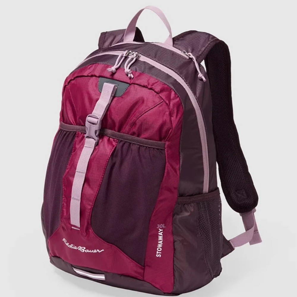Eddie Bauer Port Purple Stowaway Packable 30L Backpack Bag NEW
